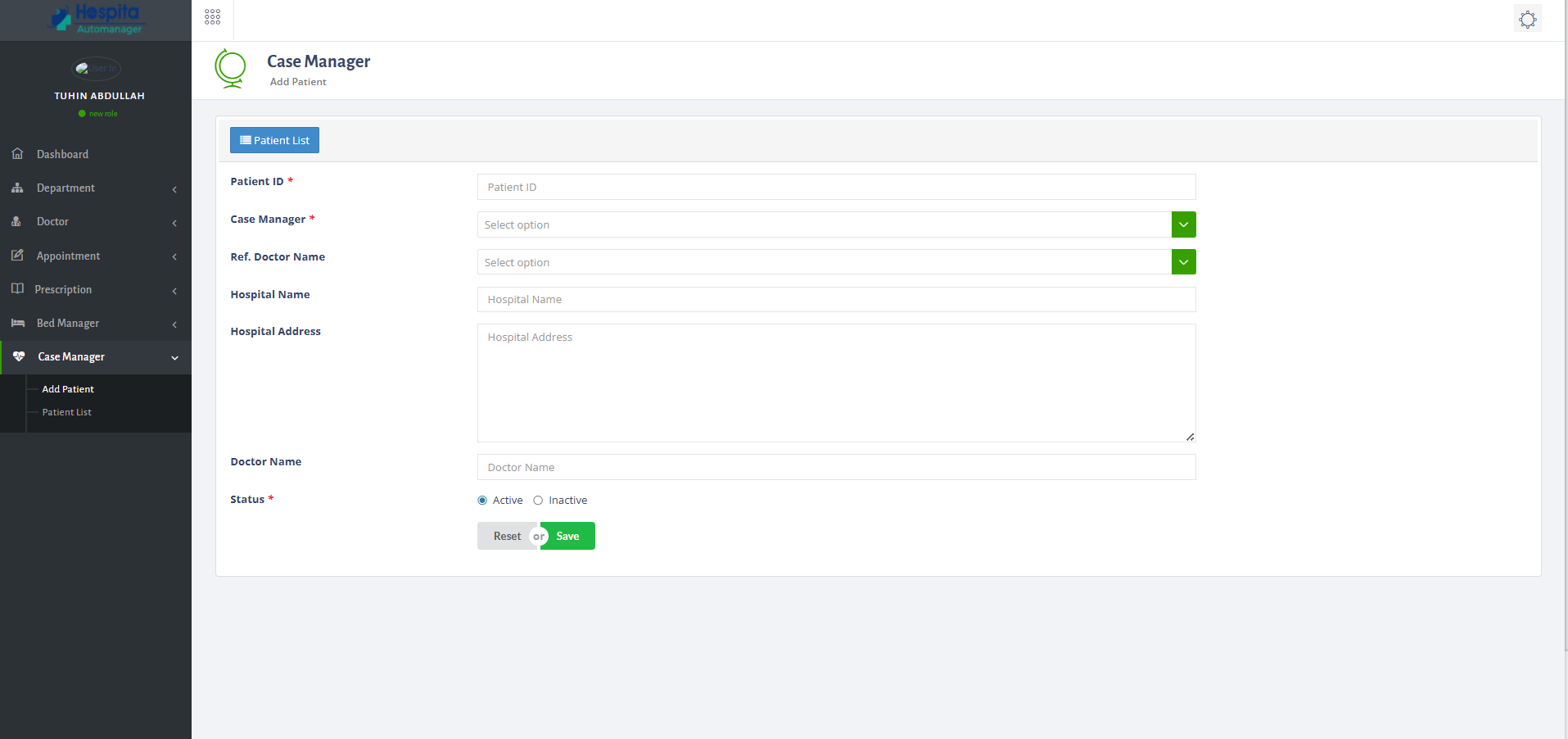 Case Manager Module UI 7